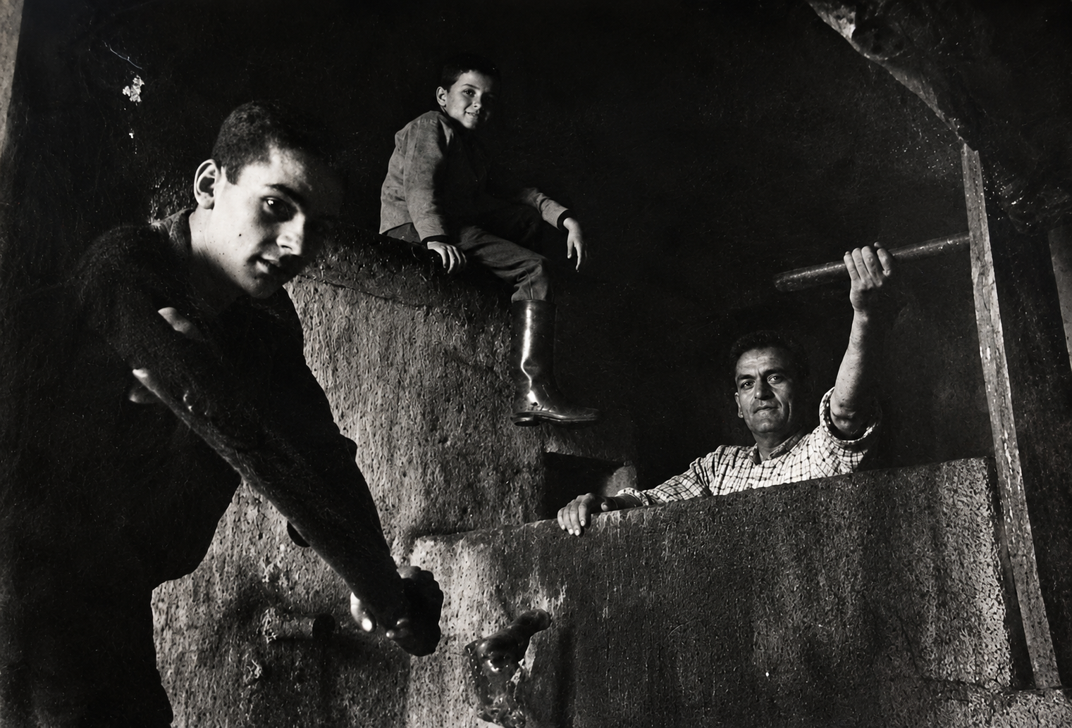 Nonno Salvatore during vendemmia in the family cellar
